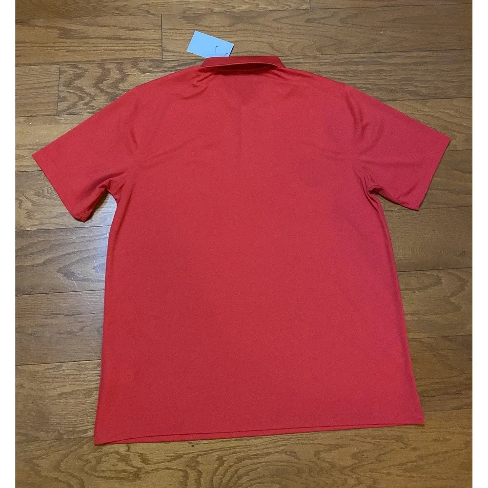 NEW NWat Nike Dri-Fit Red Polo Shirt Tree‎ Top Men's Large L Brand New $80